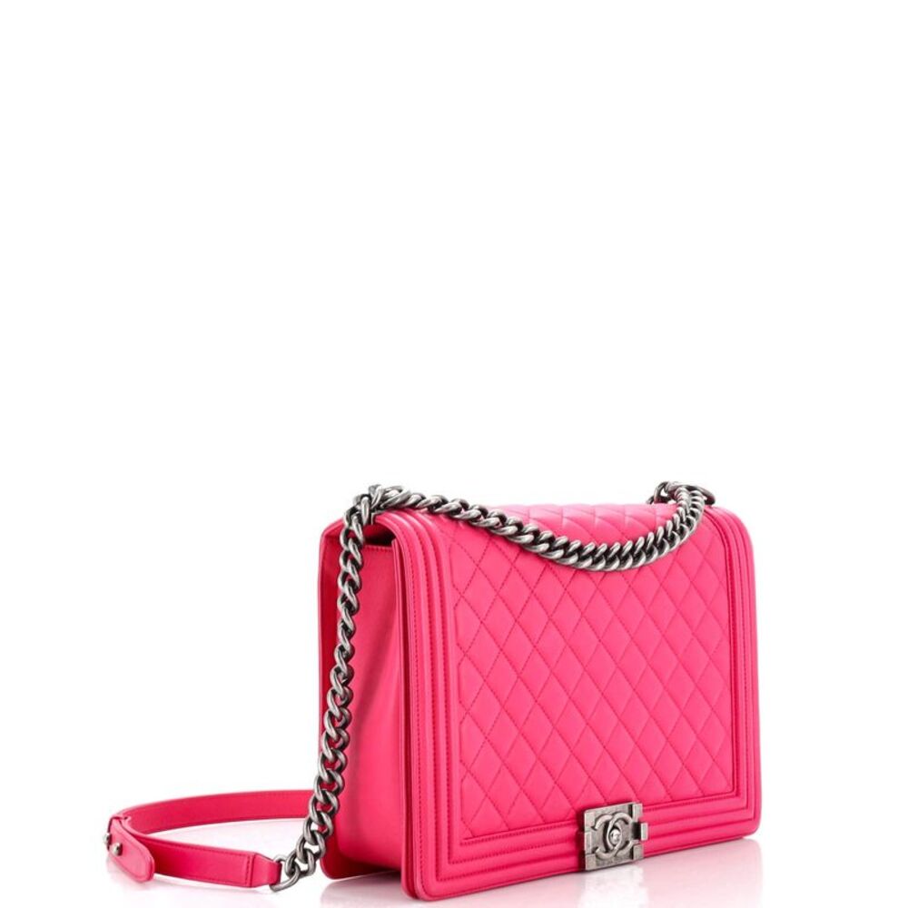 Chanel Boy Flap Bag Quilted Lambskin Large Pink - Picture 3 of 8